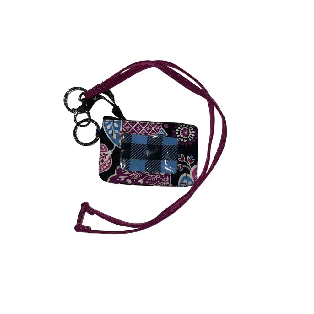 Vera Bradley ID/Card Holder Wristlet Removeable Lanyard 3x5 Keychain School Work